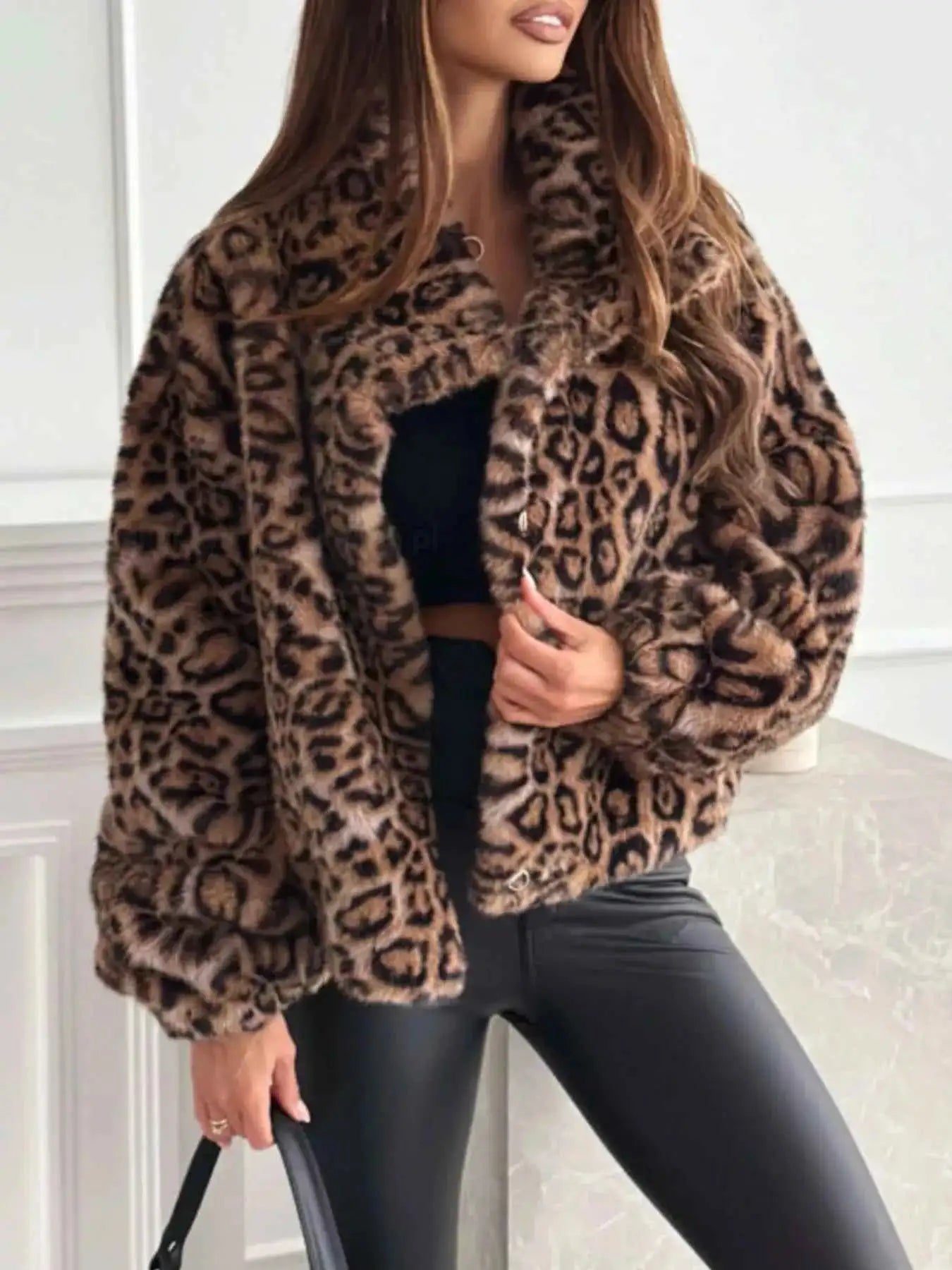Leopard Faux Fur Jacket for Chic Winter Style